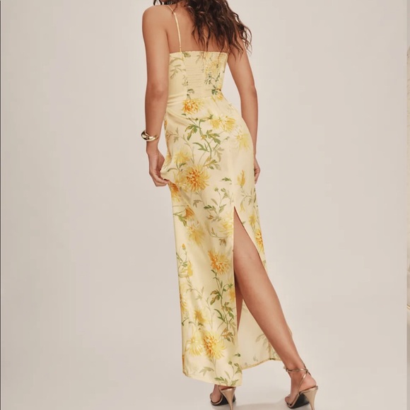 Reformation Frankie Silk Dress - Honeyglow - Picture 2 of 7